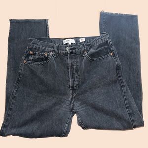 RE/DONE  Black washed Jeans High rise 
Distressed bottoms